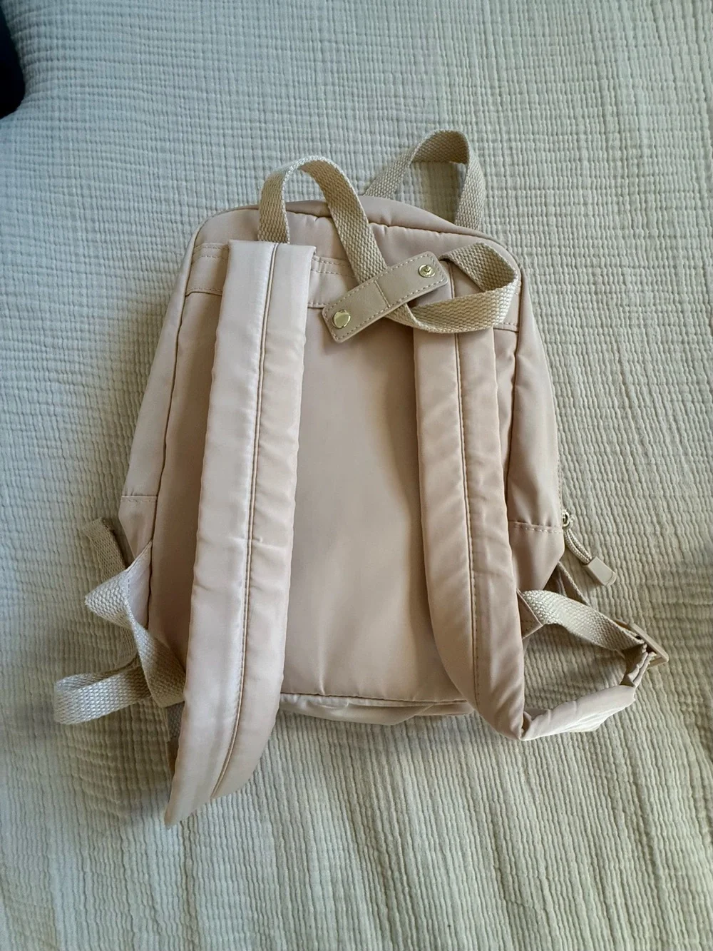 Target Beige Mini Backpack with Gold Hardware